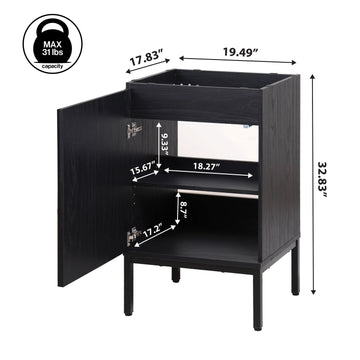 Rowan Geometric Modern Transitional 2-Shelf Bath Vanity Cabinet Only (Sink Basin Not Included) - JONATHAN Y